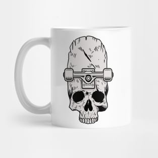 Skateboard Wheels Real Skull Skateboarding Gift Mug